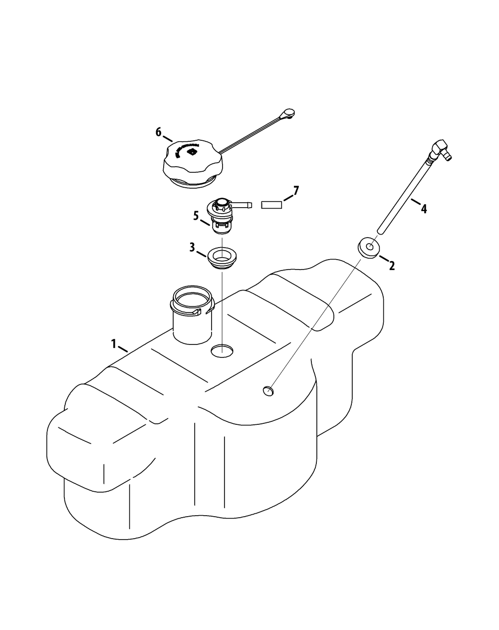 Fuel Tank Diagram and Parts List for RZT-L42KH (17BRCACS009-17BRCACS010)(2015) Cub Cadet Lawn Tractor